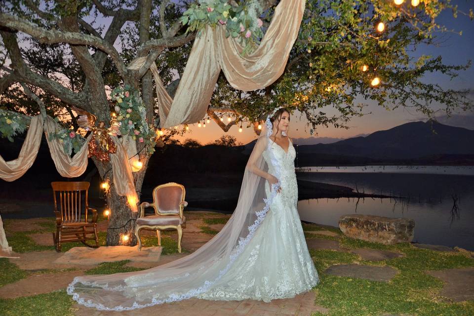 Boda con vista al lago