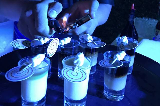 Flameo de shots malvaviscos