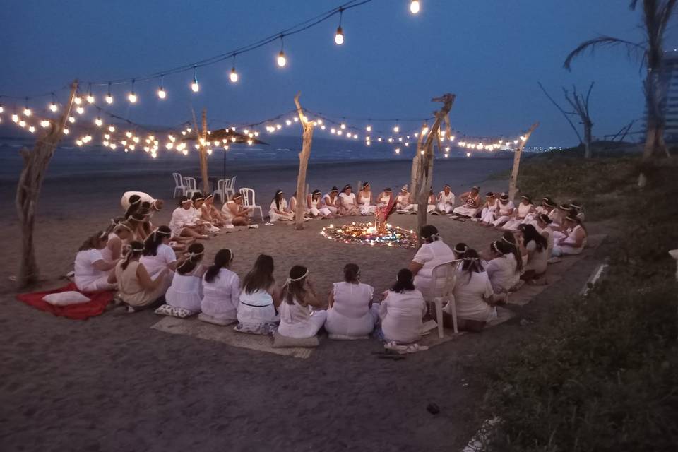 Festejo en el club de playa