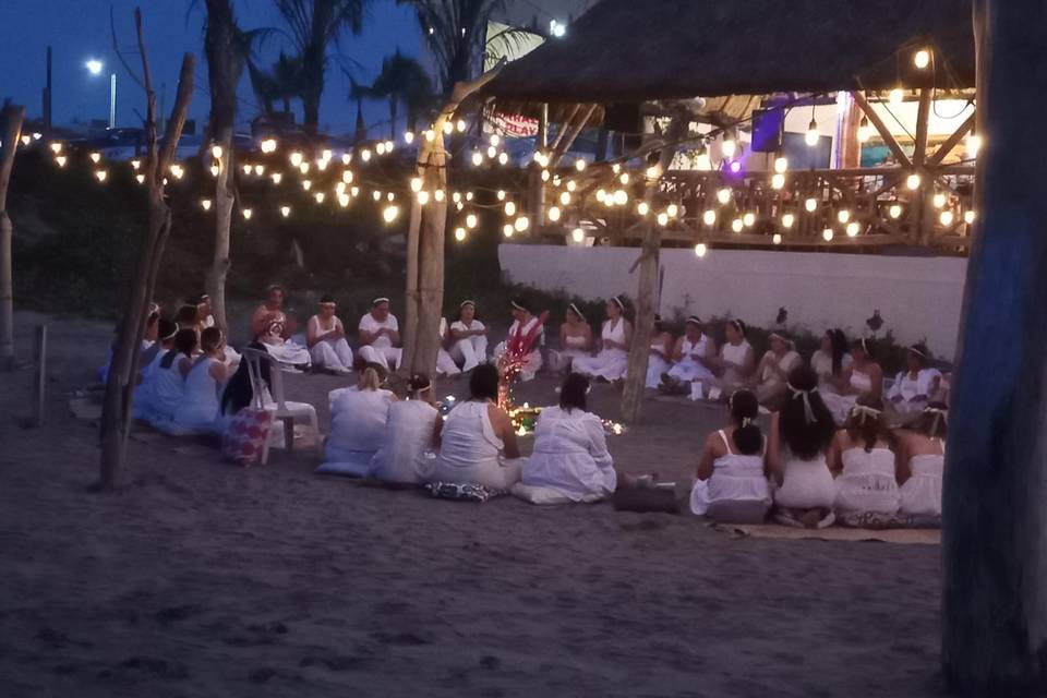 Festejo en el club de playa