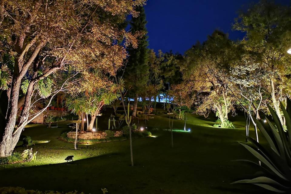 Jardín iluminado