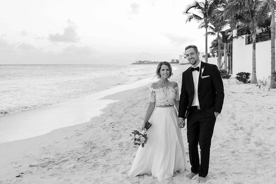 Novios en Cancún