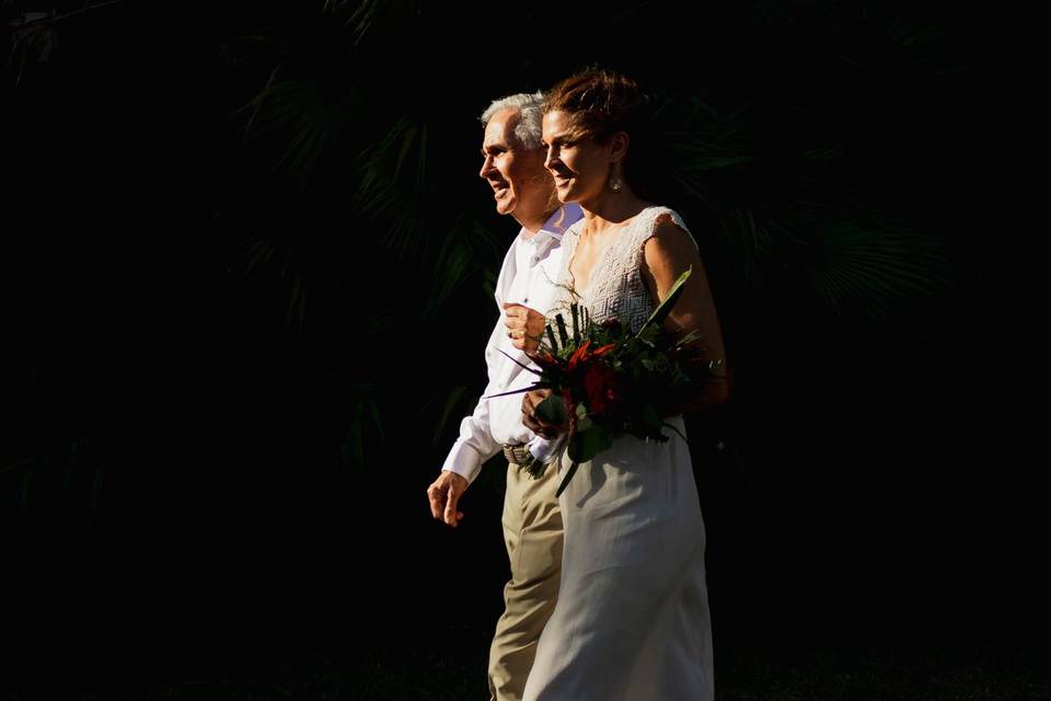 Llegada de la novia ceremonia