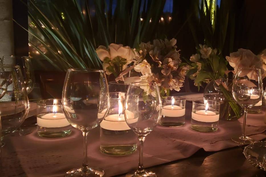 Montaje con velas