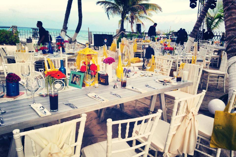 Banquete boda playa