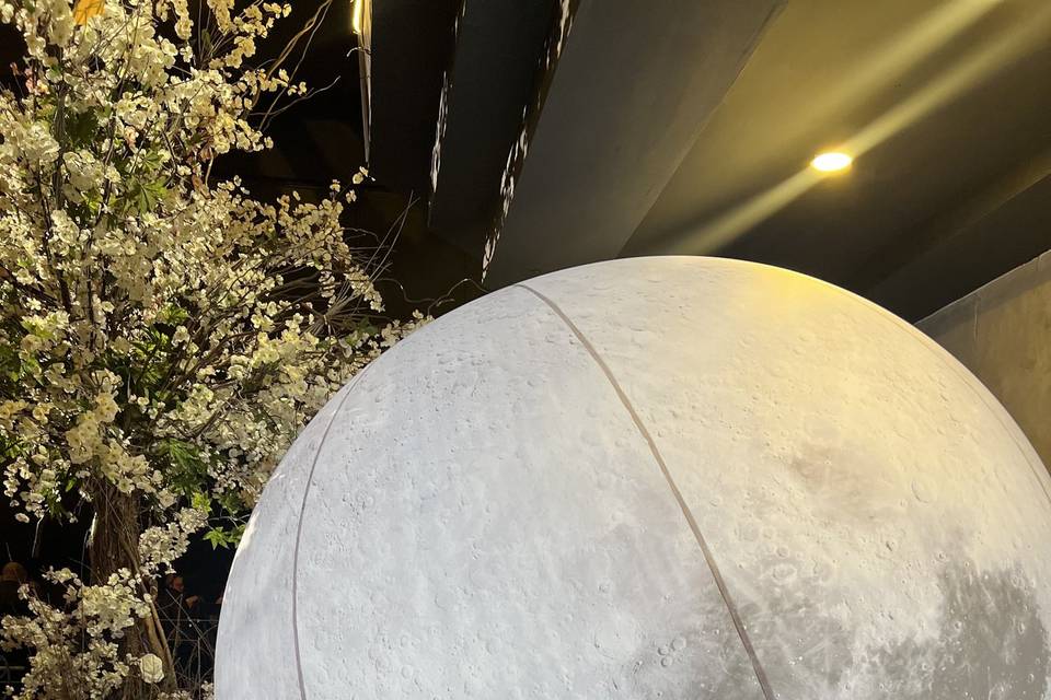 Luna inflable de 3 mts con luz