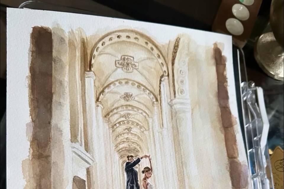 Pintura de los novios