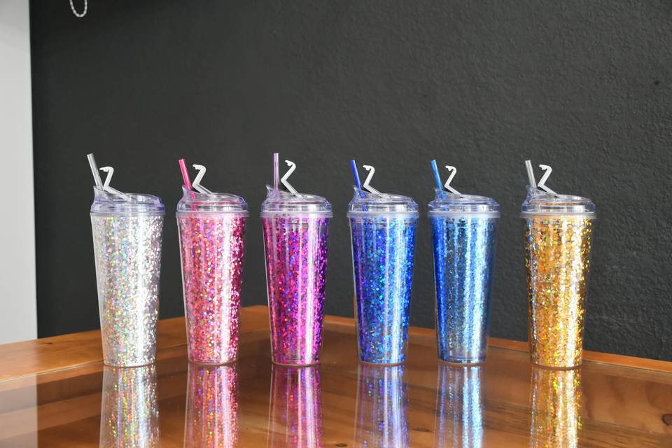 Vaso Glitter Anti-derrame 710m