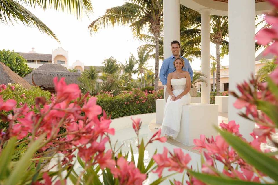 Gazebo and flowers