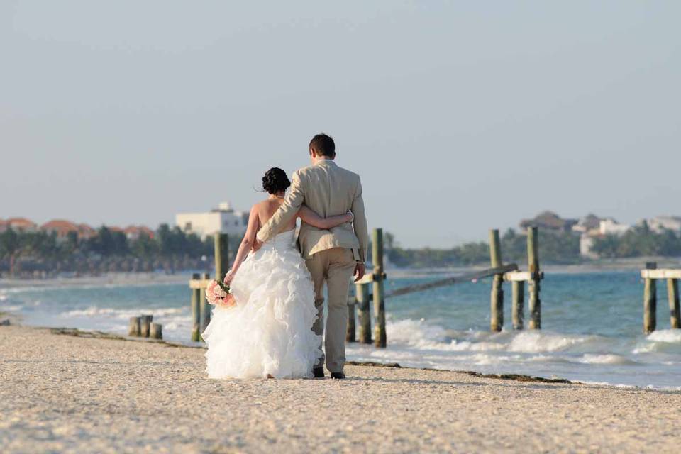 Walking on the beach