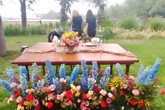 Decoración mesa de novios