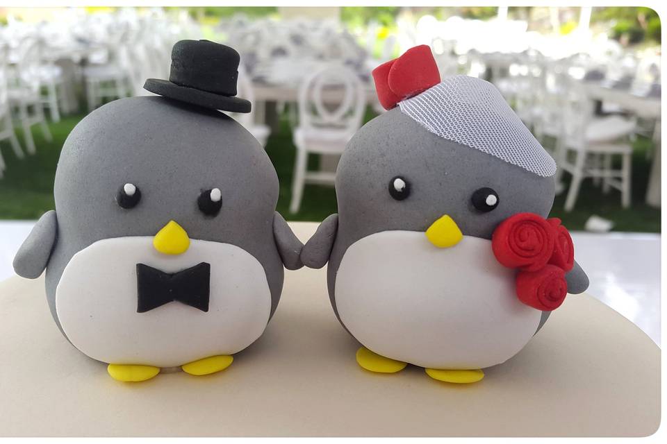 Topper pingüinos novios