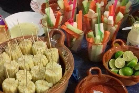 Barra de esquites y elotes