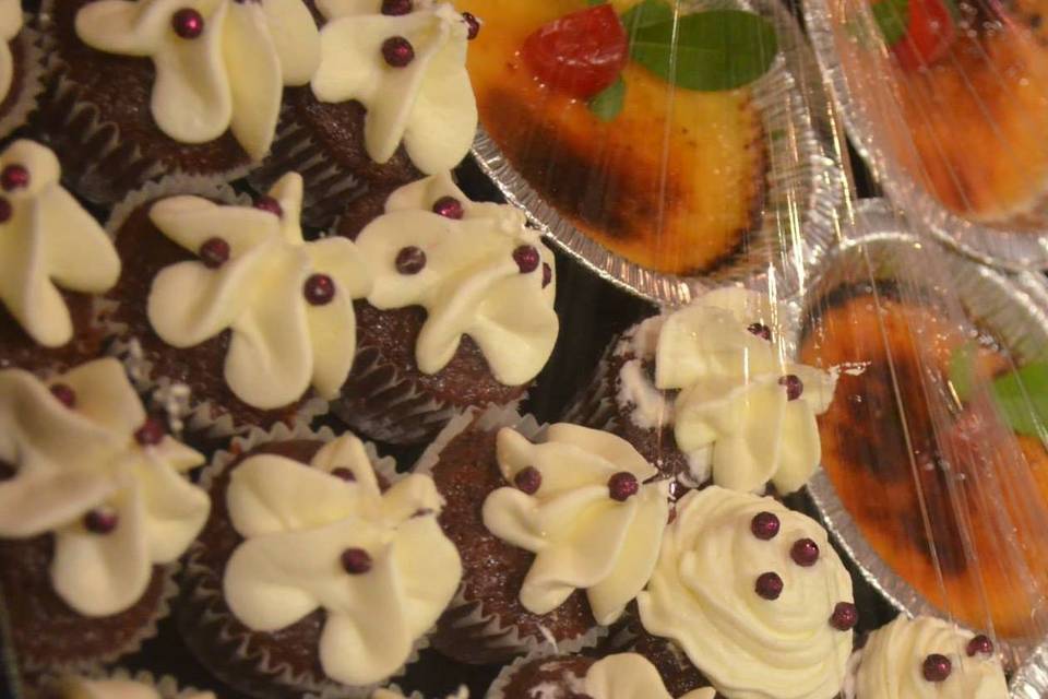 Mini cupcakes y crème brûlée