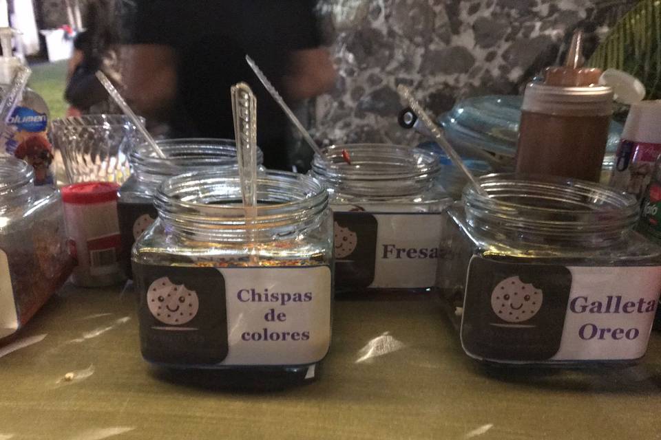 Chispas y galleta oreo