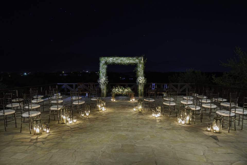 Foto de noche boda en terraza