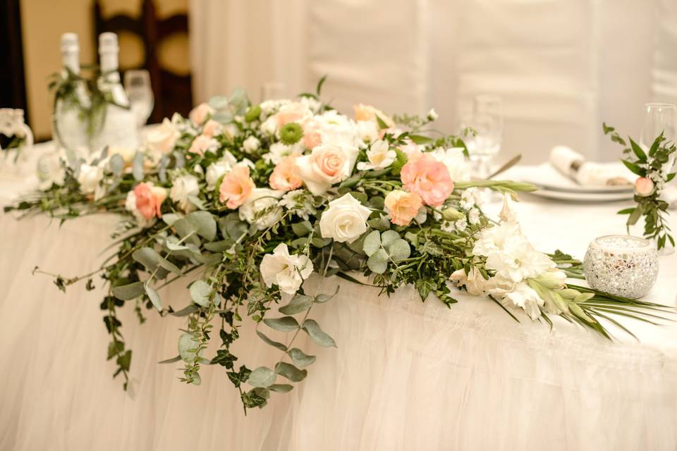 Boda blanca en salón