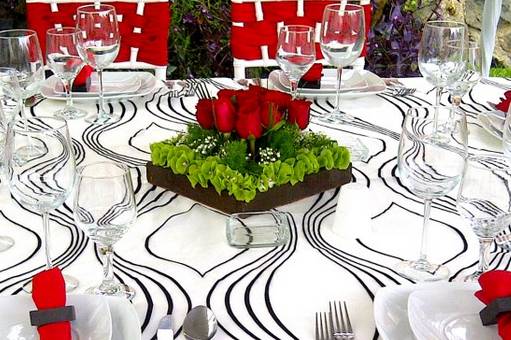 Centro de mesa con rosas