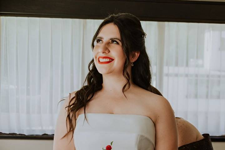 Ramo de novia rojo
