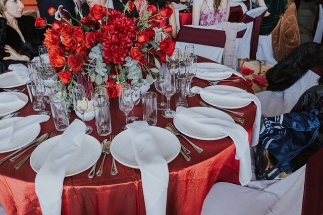 Centro de mesa boda roja