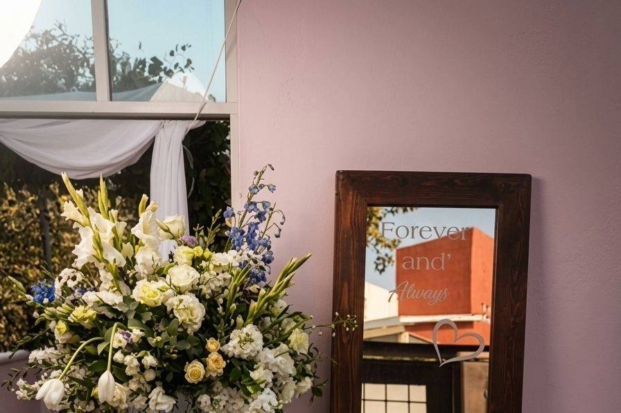 Flores para recepción boda