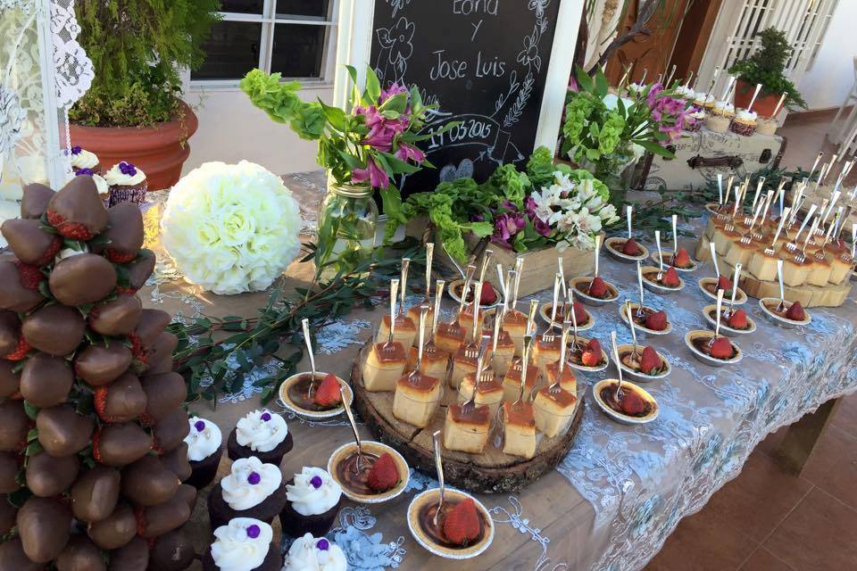 Mesa de postres boda