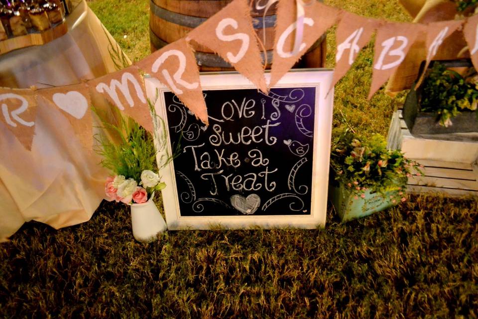 Mesa de postres para boda