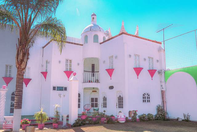 Fachada estilo hacienda del Salon de Fiestas Villaverde en Chalco Estado de Mexico
