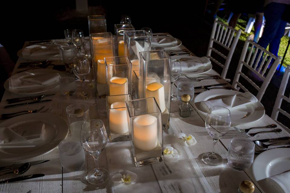Centros de mesa con velas