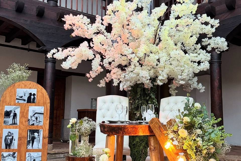 Mesa de novios rustica