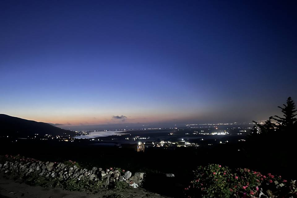 Vista nocturna terraza