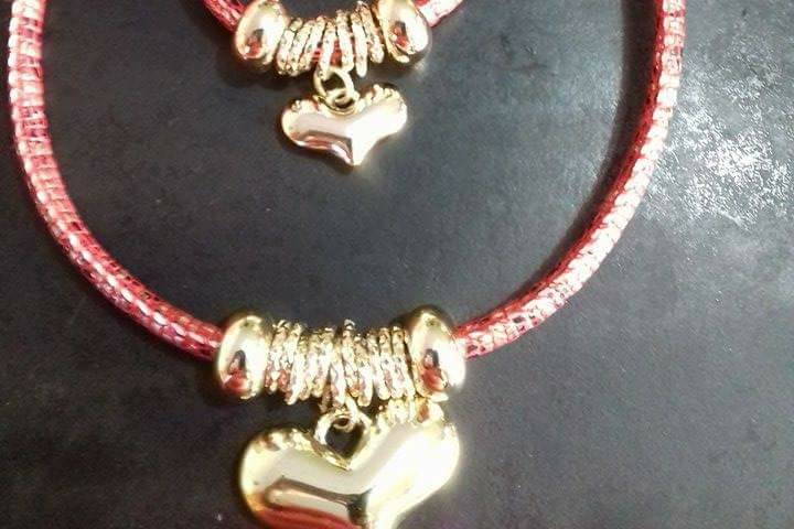 Conjunto en rosa y dorado