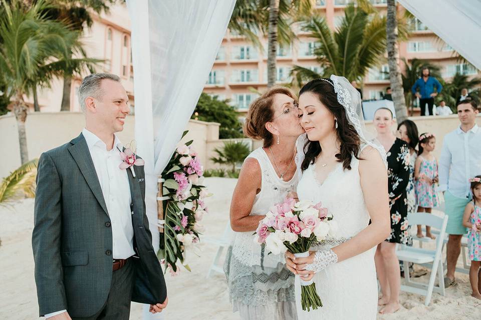 Ceremonia en la playa.