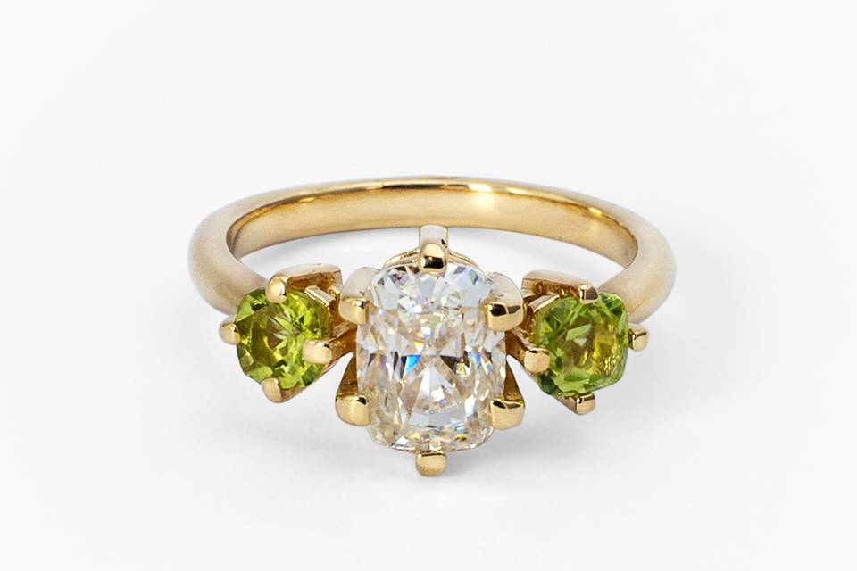 Triada Peridotos + Moissanita