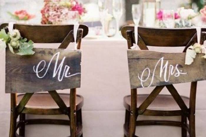 Detalles de la mesa de novios