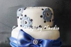 Pastel Boda Moño Azul Broche