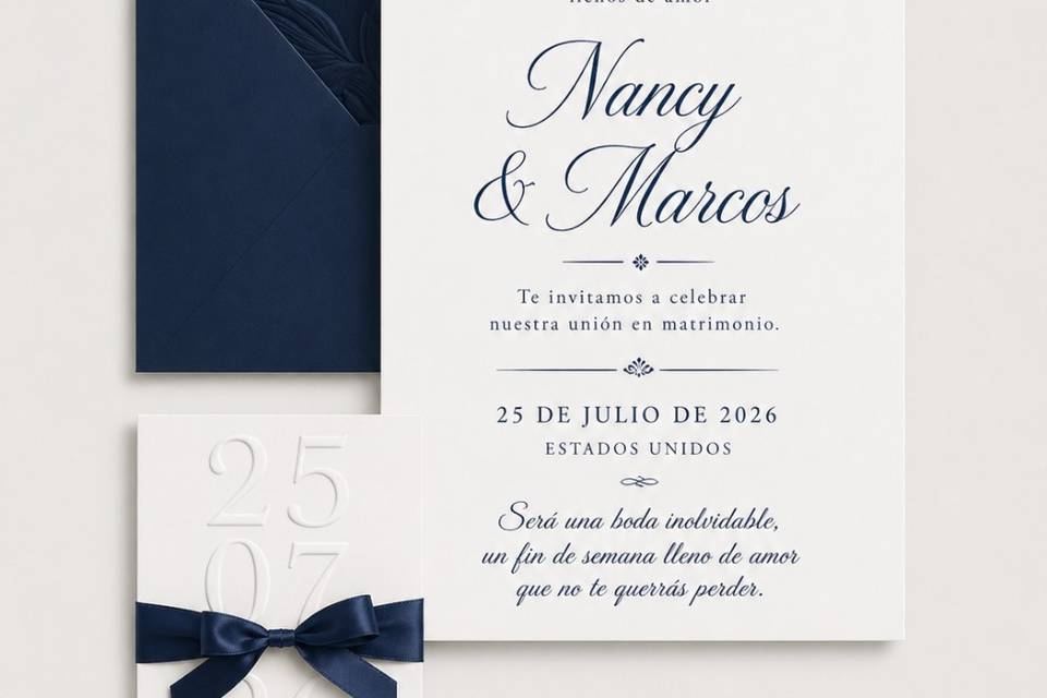 Invitación estilo minimalista