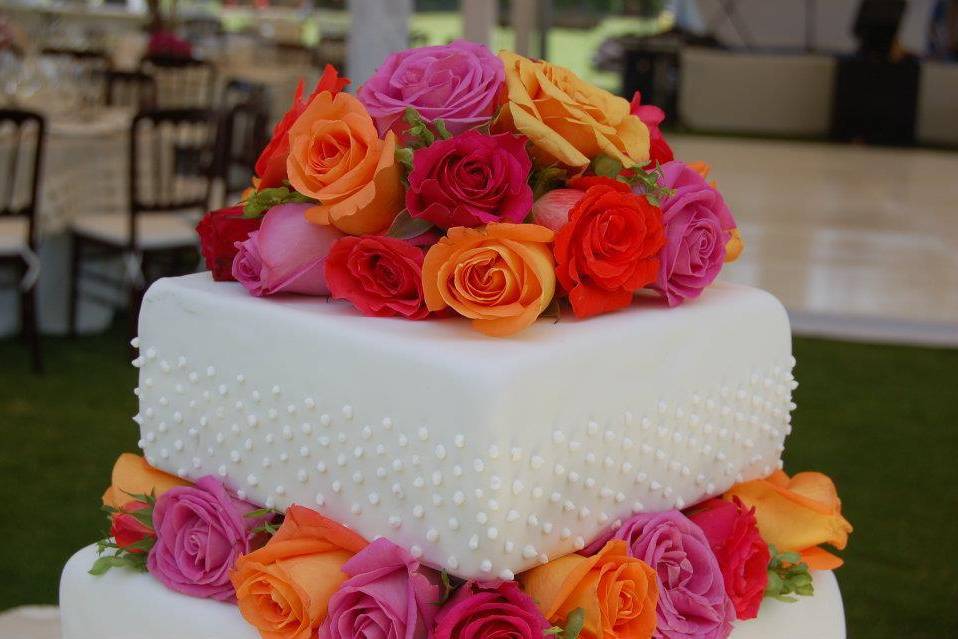 Pastel con rosas