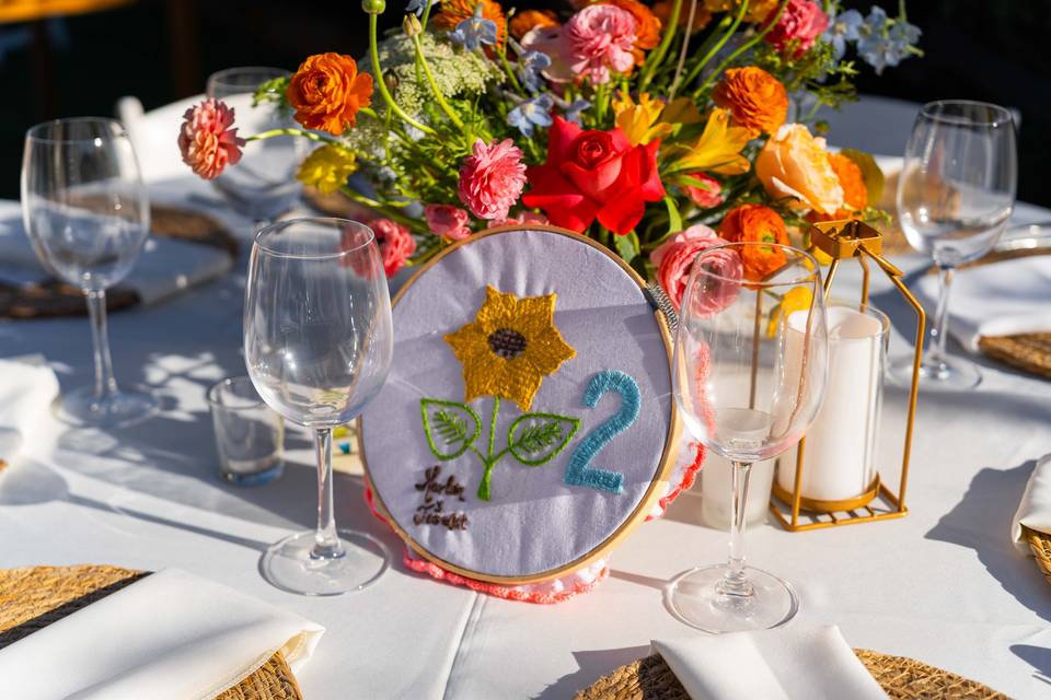 Detalle decorativo mesa bodas.
