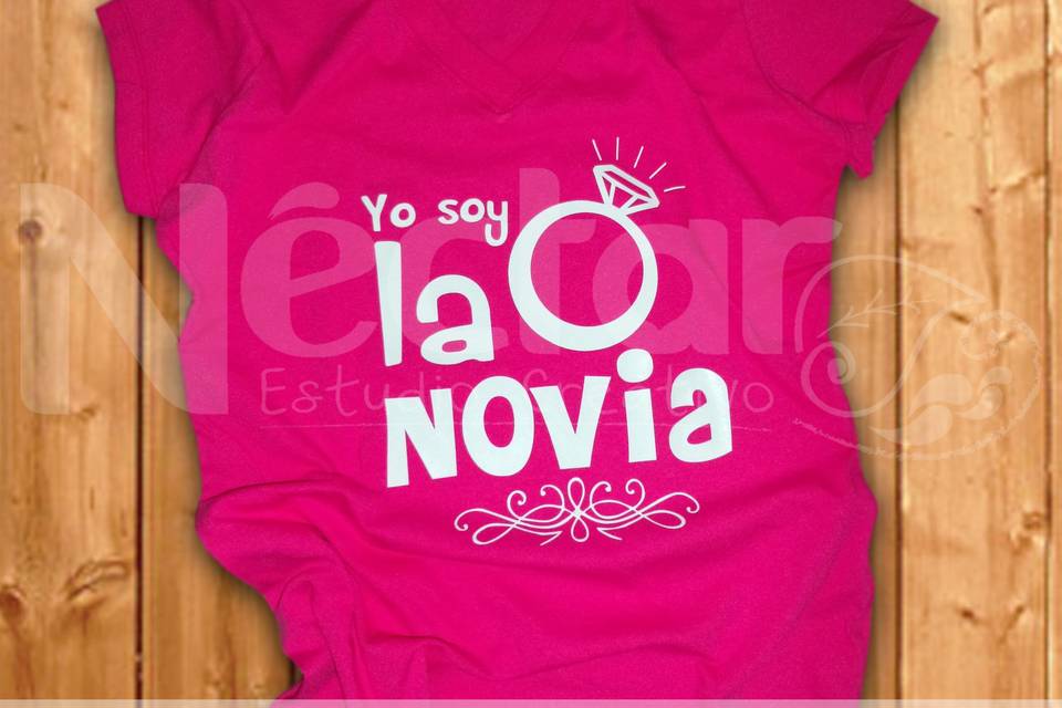 Playeras para novia, en vinil