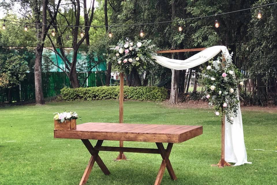 Mesa para boda civil