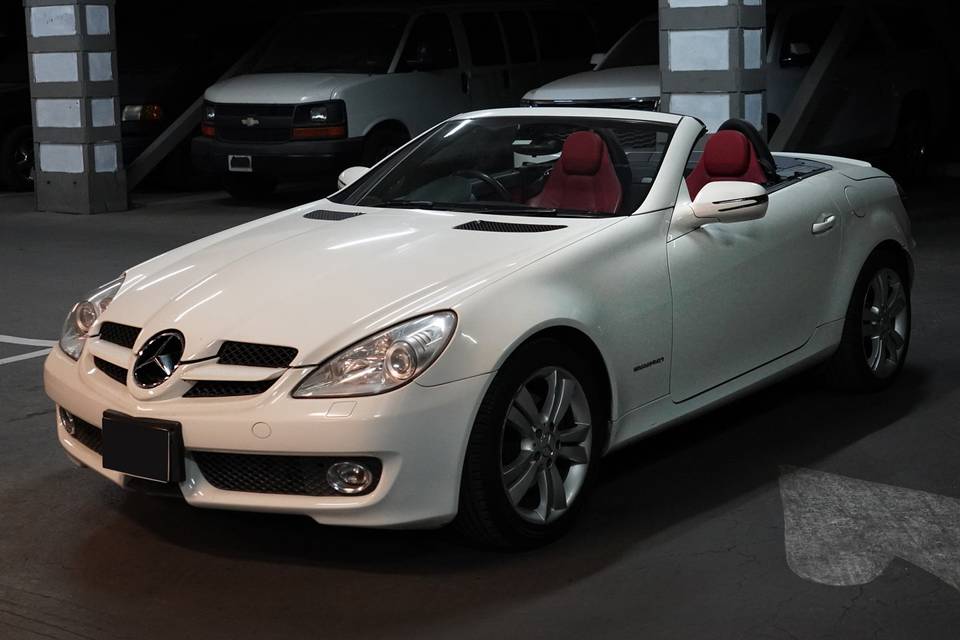 Merecedes slk convertible blan