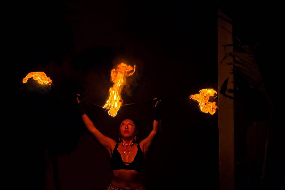 Show de fuego.