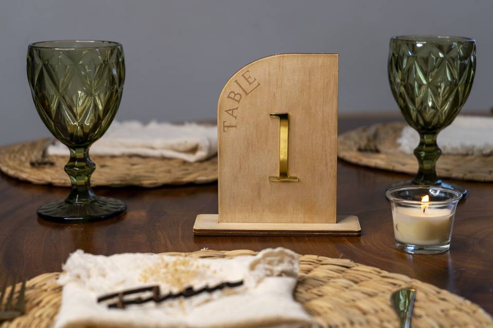 Números de mesa personalizados