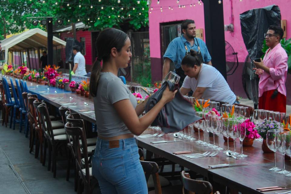 Preparando la mesa