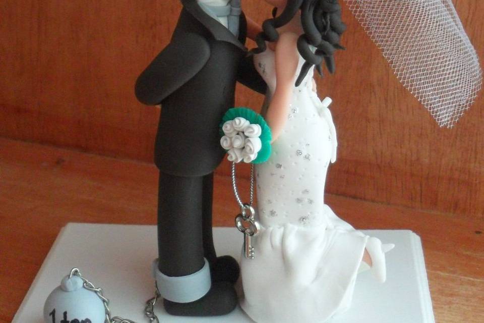 Pareja de novios para pastel