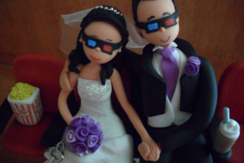 Pareja de novios para pastel