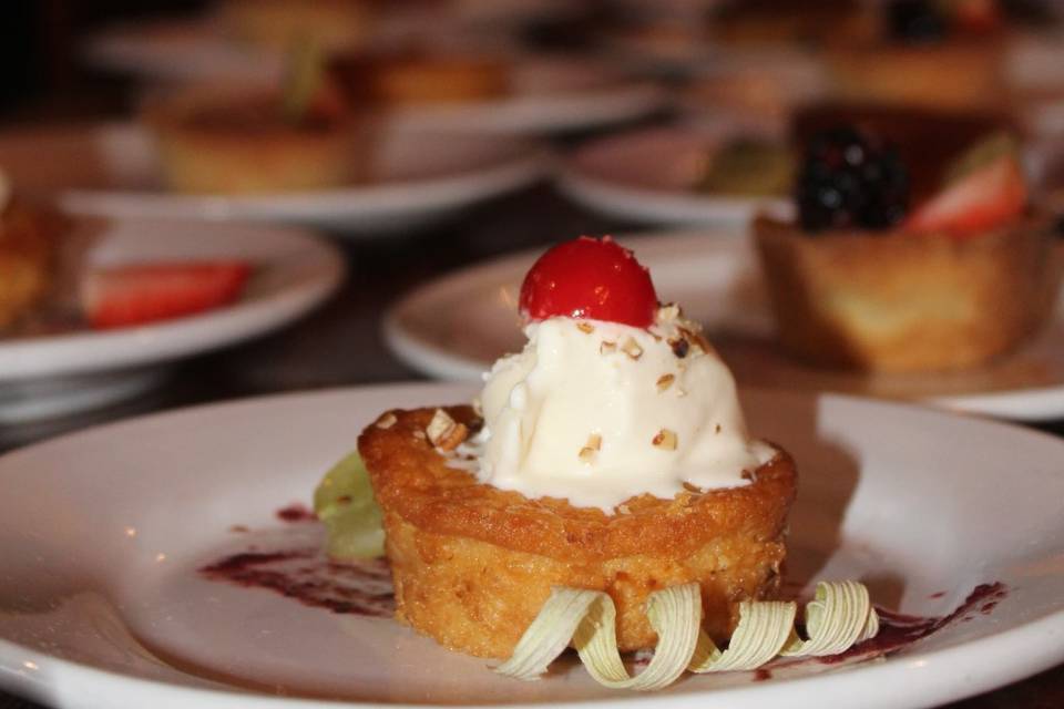 Tarta de elote con helado de v