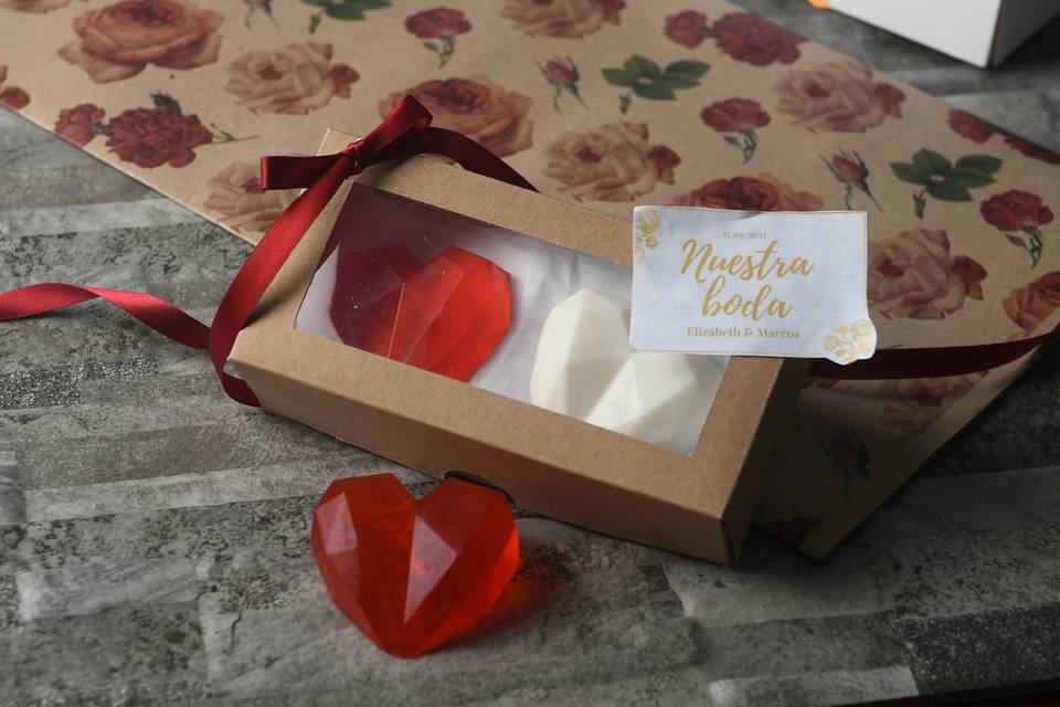 Corazón prismado caja craft