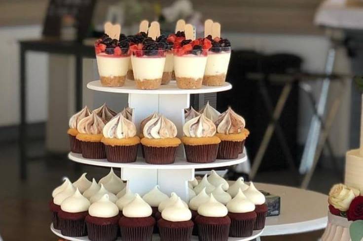 Torres de cupcakes